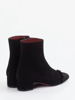 Konstantin Starke – Ankle Boots aus Veloursleder schwarz