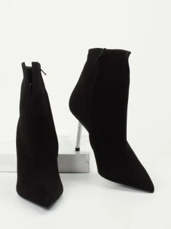 Konstantin Starke – Ankle Boots aus Veloursleder Schwarz