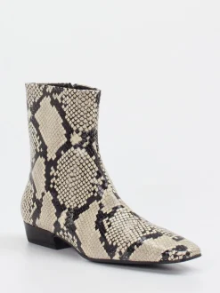 Konstantin Starke – Ankle Boots aus geprägtem Leder Beige