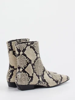 Konstantin Starke – Ankle Boots aus geprägtem Leder Beige