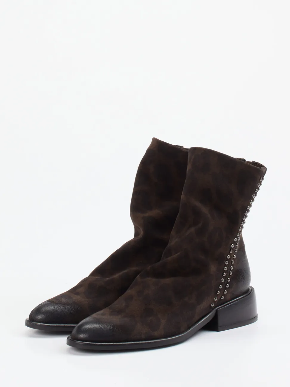 Konstantin Starke – Ankle Boots aus Veloursleder braun