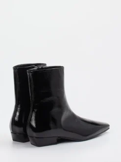Konstantin Starke – Ankle Boots aus Lackleder schwarz