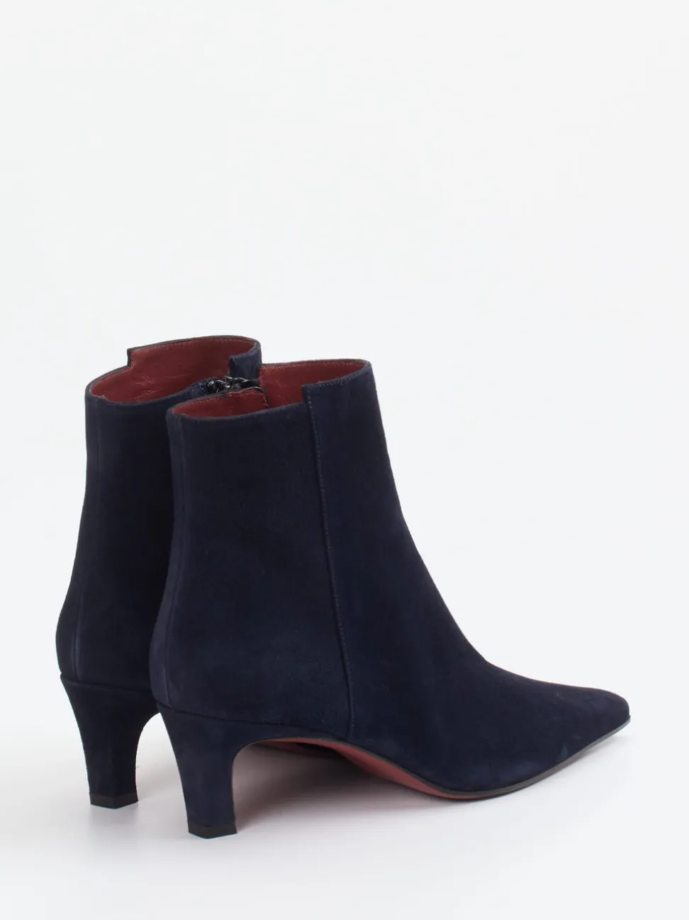 Konstantin Starke – Ankle Boots aus Veloursleder Dunkelblau