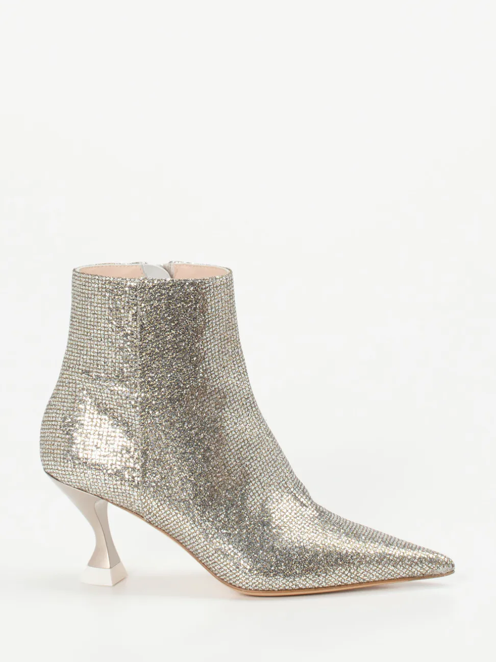 Konstantin Starke – Ankle Boots aus Metallicleder Silber