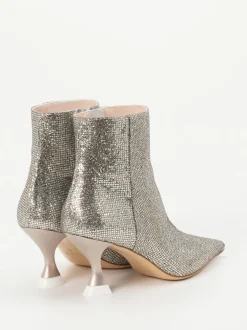 Konstantin Starke – Ankle Boots aus Metallicleder Silber