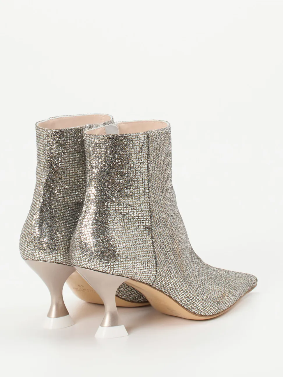 Konstantin Starke – Ankle Boots aus Metallicleder Silber