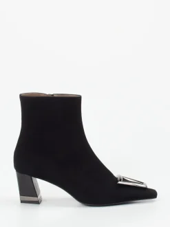 Konstantin Starke – Ankle Boots aus Veloursleder schwarz