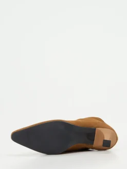 Konstantin Starke – Ankle Boots aus Veloursleder Cognac