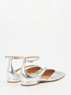 Konstantin Starke – Ballerinas aus Metallicleder silber