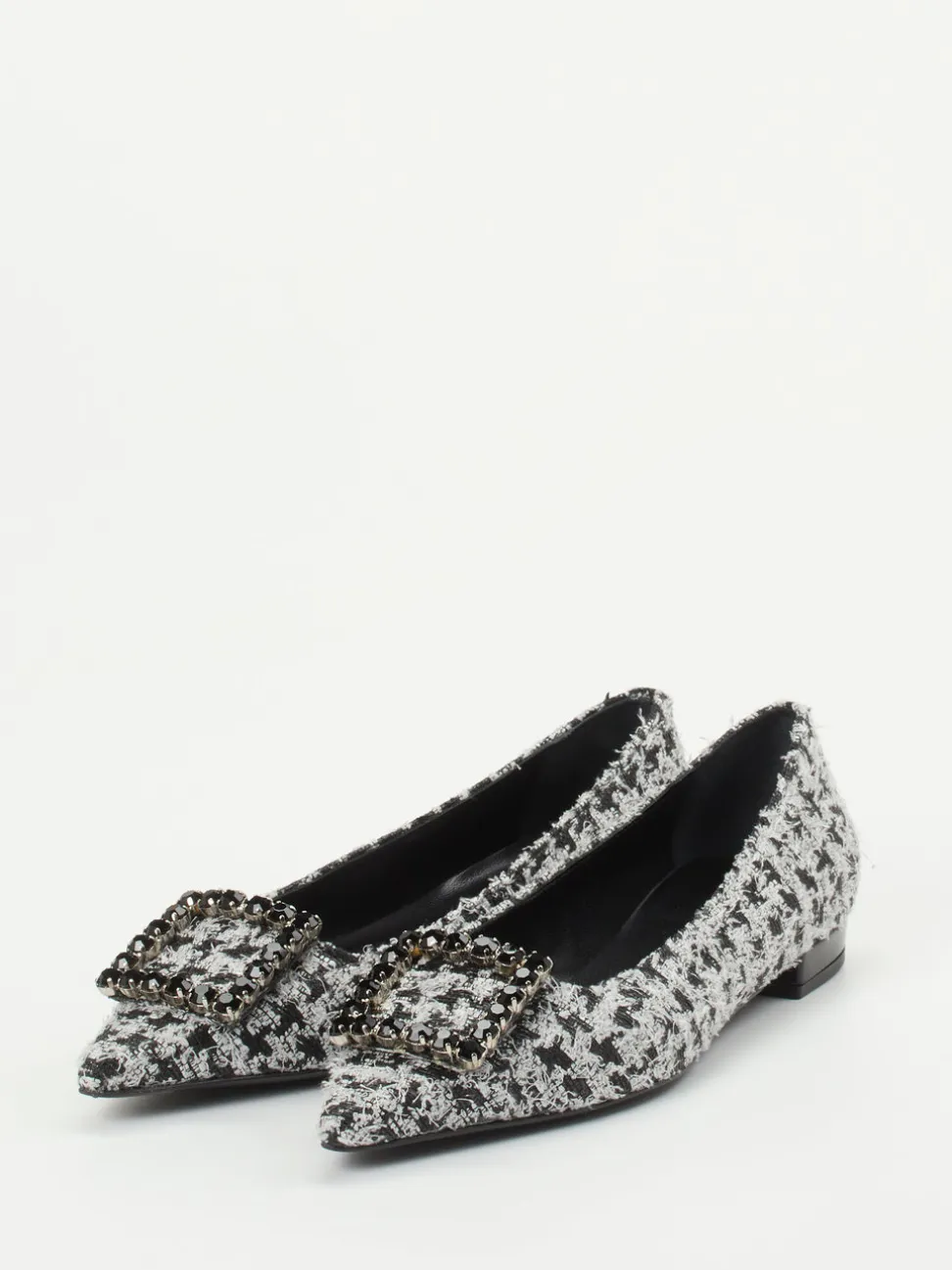 Konstantin Starke – Ballerinas aus Bouclé-Textil hellgrau