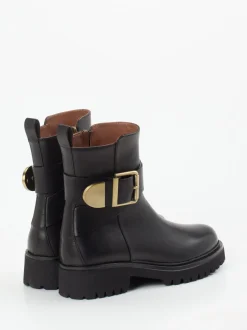 Konstantin Starke – Biker Boots aus Kalbleder schwarz