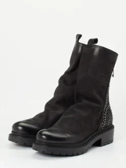 Konstantin Starke – Biker Boots aus Nubukleder schwarz
