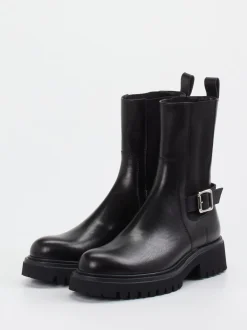 Konstantin Starke – Biker Boots aus Kalbleder schwarz