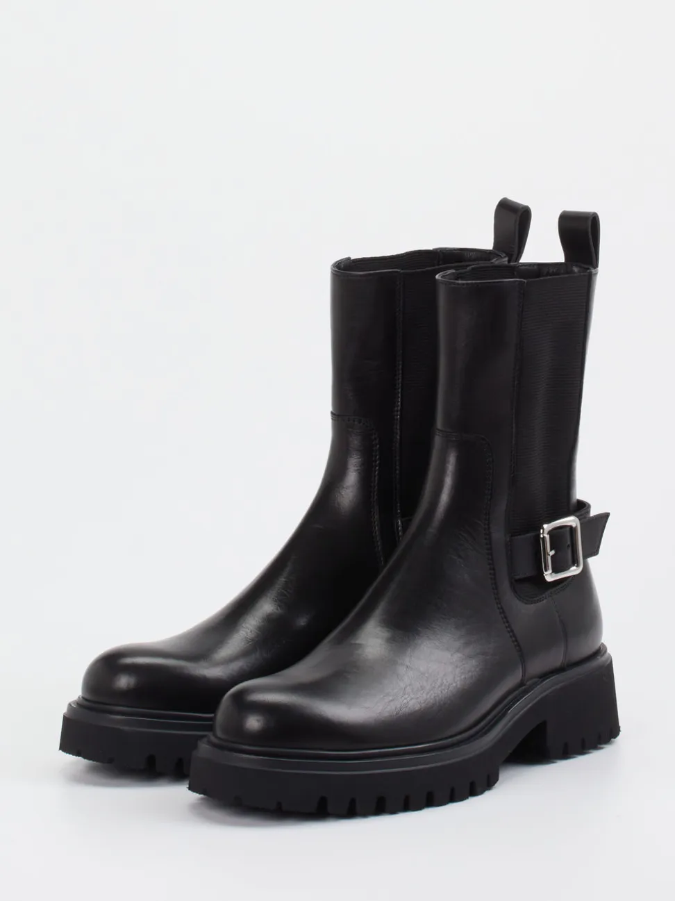Konstantin Starke – Biker Boots aus Kalbleder schwarz