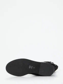 Konstantin Starke – Biker Boots aus Veloursleder schwarz