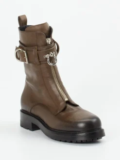 Konstantin Starke – Biker-Stiefelette aus Kalbleder braun