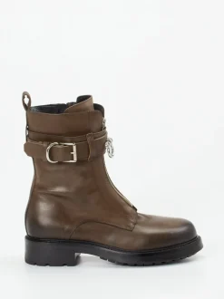 Konstantin Starke – Biker-Stiefelette aus Kalbleder braun