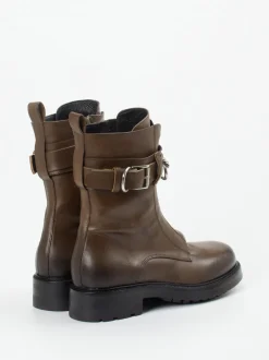 Konstantin Starke – Biker-Stiefelette aus Kalbleder braun