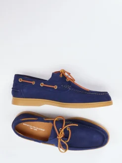 Konstantin Starke – Bootsschuhe aus Veloursleder marineblau