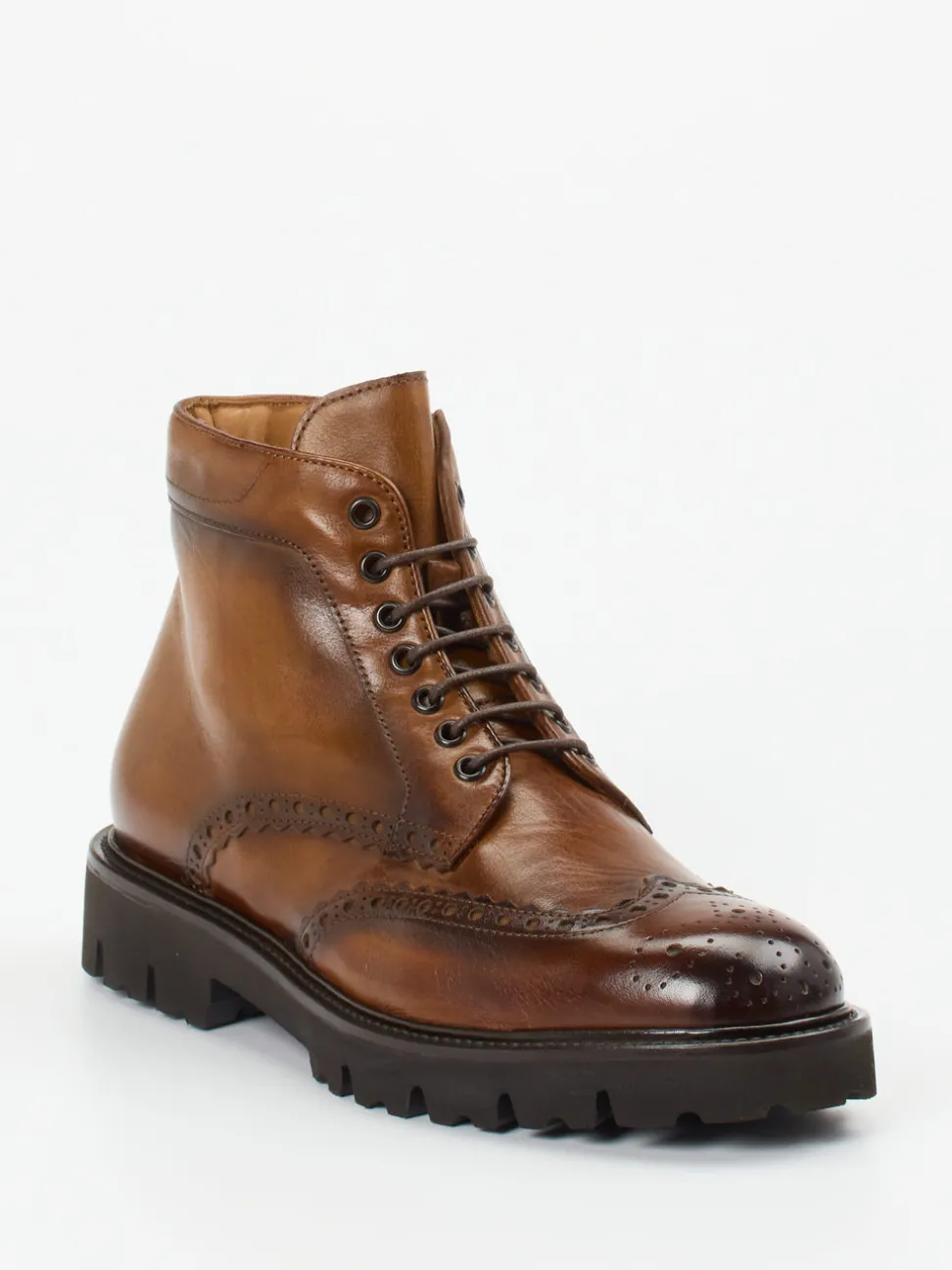 Konstantin Starke – Brogue-Stiefelette aus Büffelleder braun