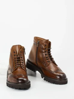 Konstantin Starke – Brogue-Stiefelette aus Büffelleder braun