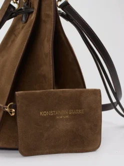Konstantin Starke – Bucket Bag aus Veloursleder braun