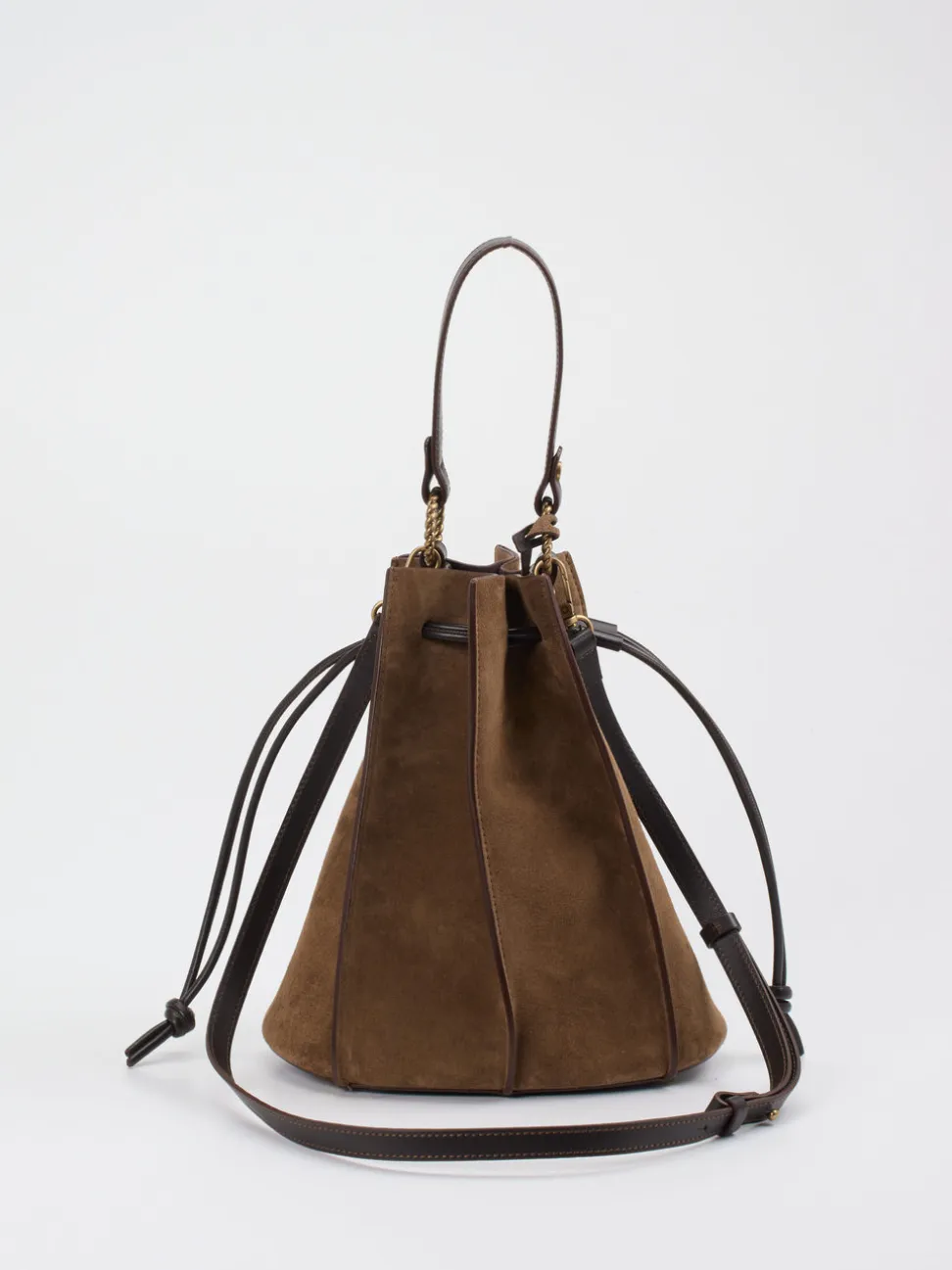 Konstantin Starke – Bucket Bag aus Veloursleder braun