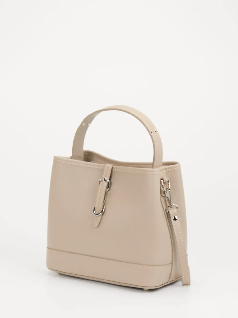 Konstantin Starke – Bucket Bag aus Kalbleder Beigegrau