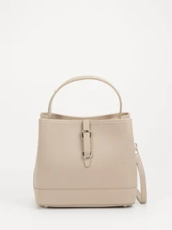 Konstantin Starke – Bucket Bag aus Kalbleder Beigegrau