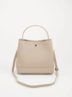 Konstantin Starke – Bucket Bag aus Kalbleder Beigegrau