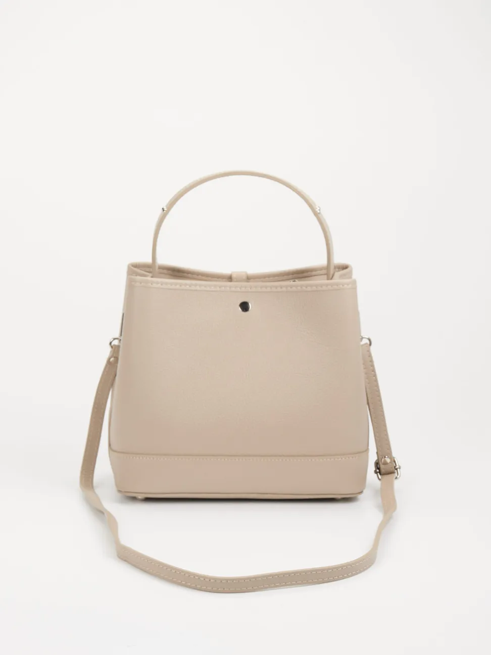 Konstantin Starke – Bucket Bag aus Kalbleder Beigegrau