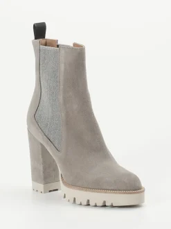 Konstantin Starke – Chelsea Boots aus Veloursleder grau