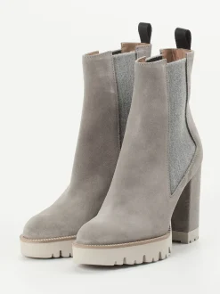 Konstantin Starke – Chelsea Boots aus Veloursleder grau