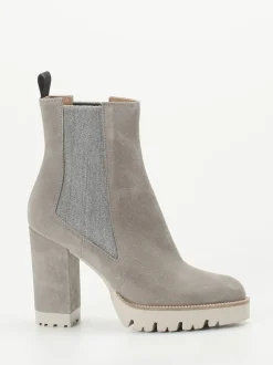 Konstantin Starke – Chelsea Boots aus Veloursleder grau