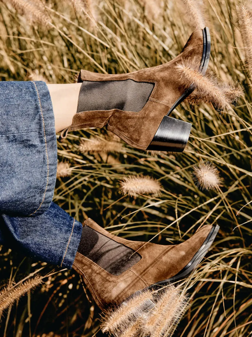 Konstantin Starke – Chelsea Boots aus Veloursleder braun