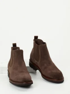Konstantin Starke – Chelsea Boots aus Veloursleder dunkelbraun