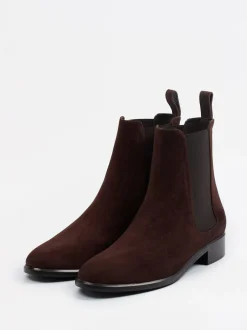 Konstantin Starke – Chelsea Boots aus Veloursleder Dunkelbraun