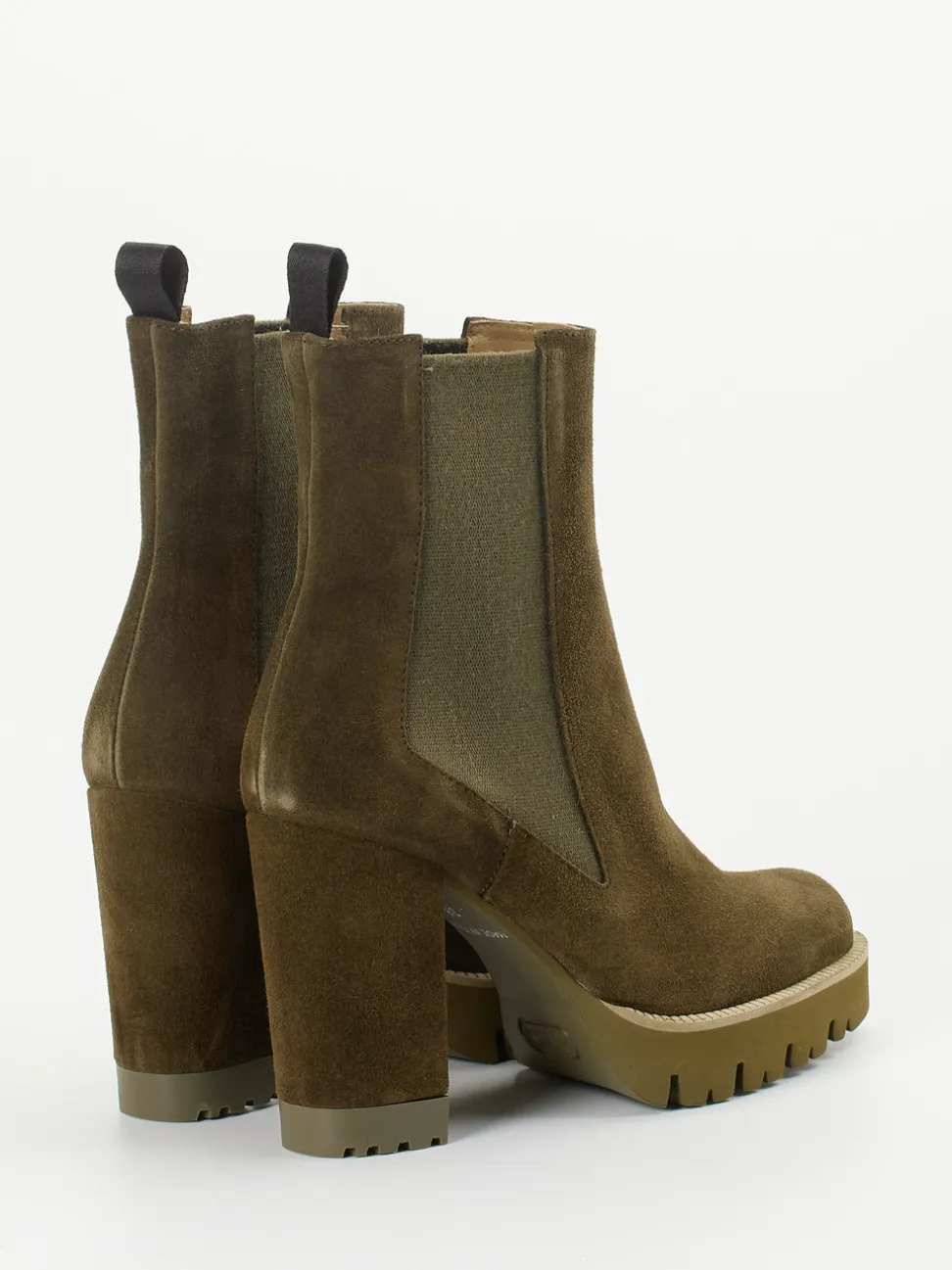 Konstantin Starke – Chelsea Boots aus Veloursleder oliv