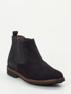 Konstantin Starke – Chelsea Boots aus Veloursleder Blau