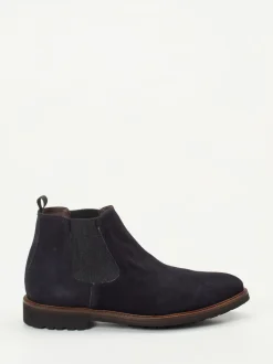 Konstantin Starke – Chelsea Boots aus Veloursleder Blau