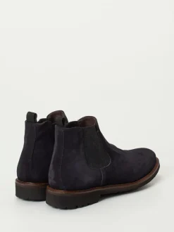 Konstantin Starke – Chelsea Boots aus Veloursleder Blau