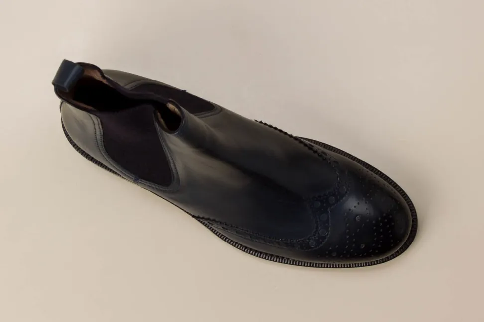 Konstantin Starke – Chelsea Boots aus Kalbleder blau