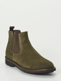 Konstantin Starke – Chelsea Boots aus Veloursleder grün