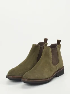 Konstantin Starke – Chelsea Boots aus Veloursleder grün