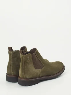 Konstantin Starke – Chelsea Boots aus Veloursleder grün