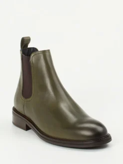 Konstantin Starke – Chelsea Boots aus Kalbleder olivgrün