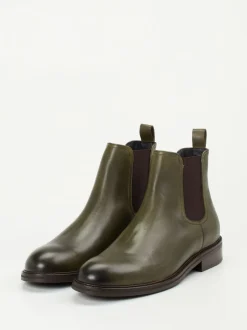 Konstantin Starke – Chelsea Boots aus Kalbleder olivgrün