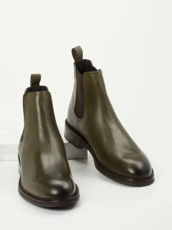 Konstantin Starke – Chelsea Boots aus Kalbleder olivgrün