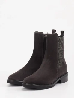 Konstantin Starke – Chelsea Boots aus Veloursleder Dunkelbraun