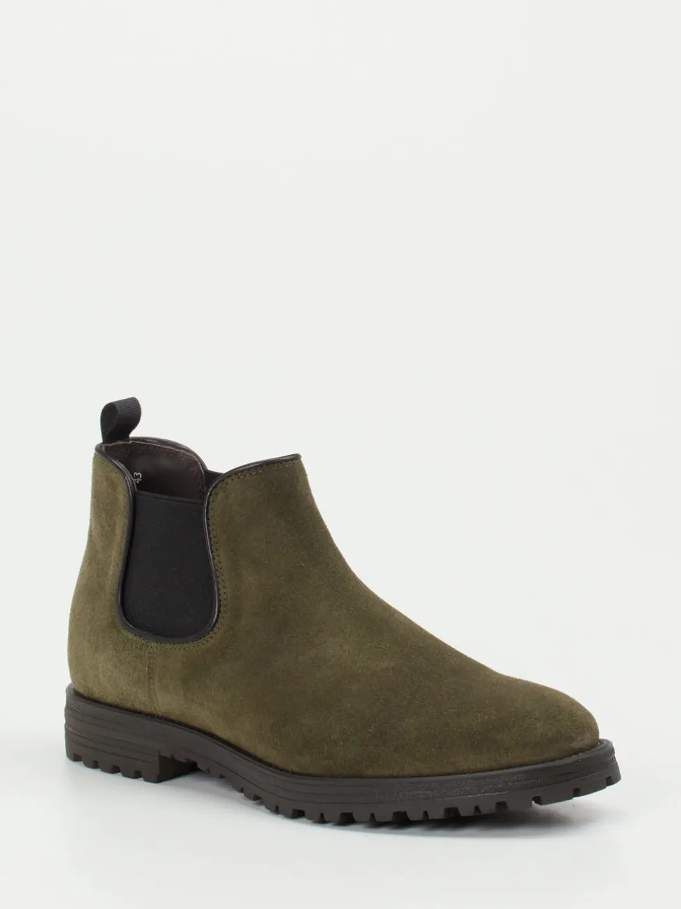Konstantin Starke – Chelsea Boots aus Veloursleder olivgrün